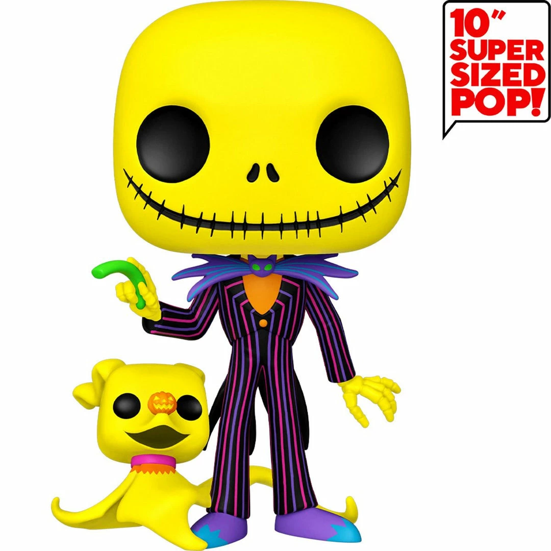 FUNKO POP Jumbo : TNBC - Jack & Zero Blacklight JUMBO