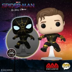 FUNKO POP Marvel : Spider-Man (Gold Suit) GITD Chase AAA Anime Exclusive Bundle (Pre Order)